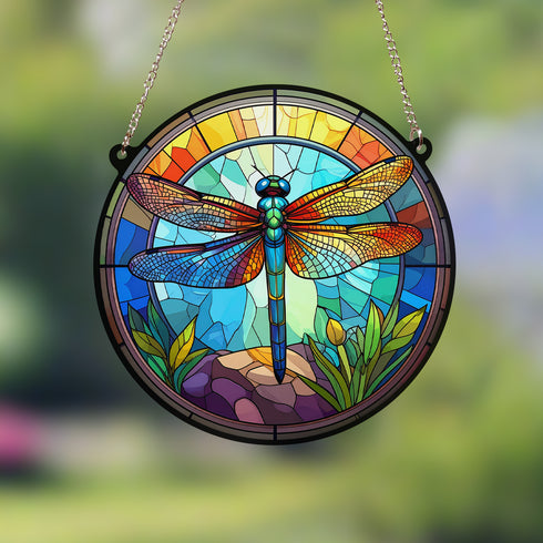 Dragonfly Stained Glass Effect Suncatcher